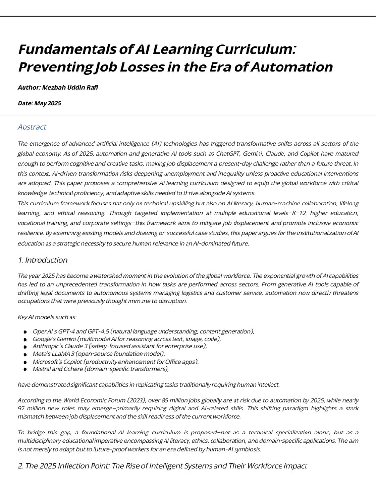 Updat-Fundamentals of AI Learning Curriculum | PDF | Artificial ...