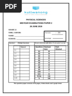 Physical Sciences P2 Grade 12 MayJune 2025 | PDF