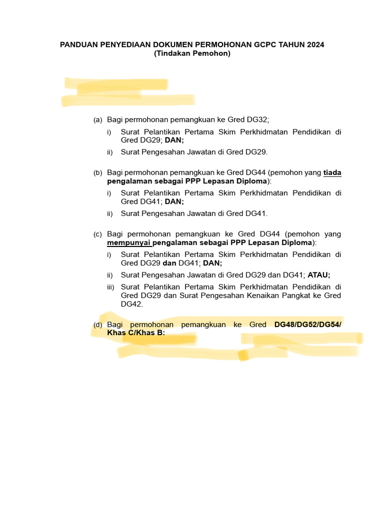 Panduan Penyediaan Dokumen Calon GCPC Tahun 2024 | PDF