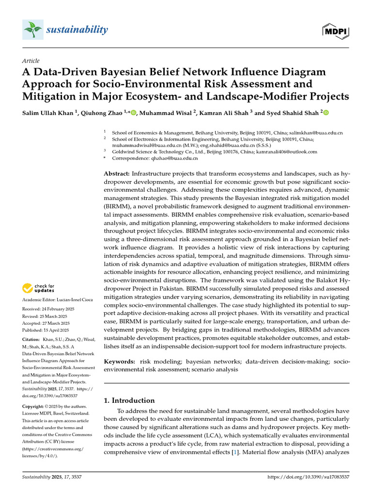 Bayesian Risk Assessment for Ecosystem Projects | PDF | Bayesian ...