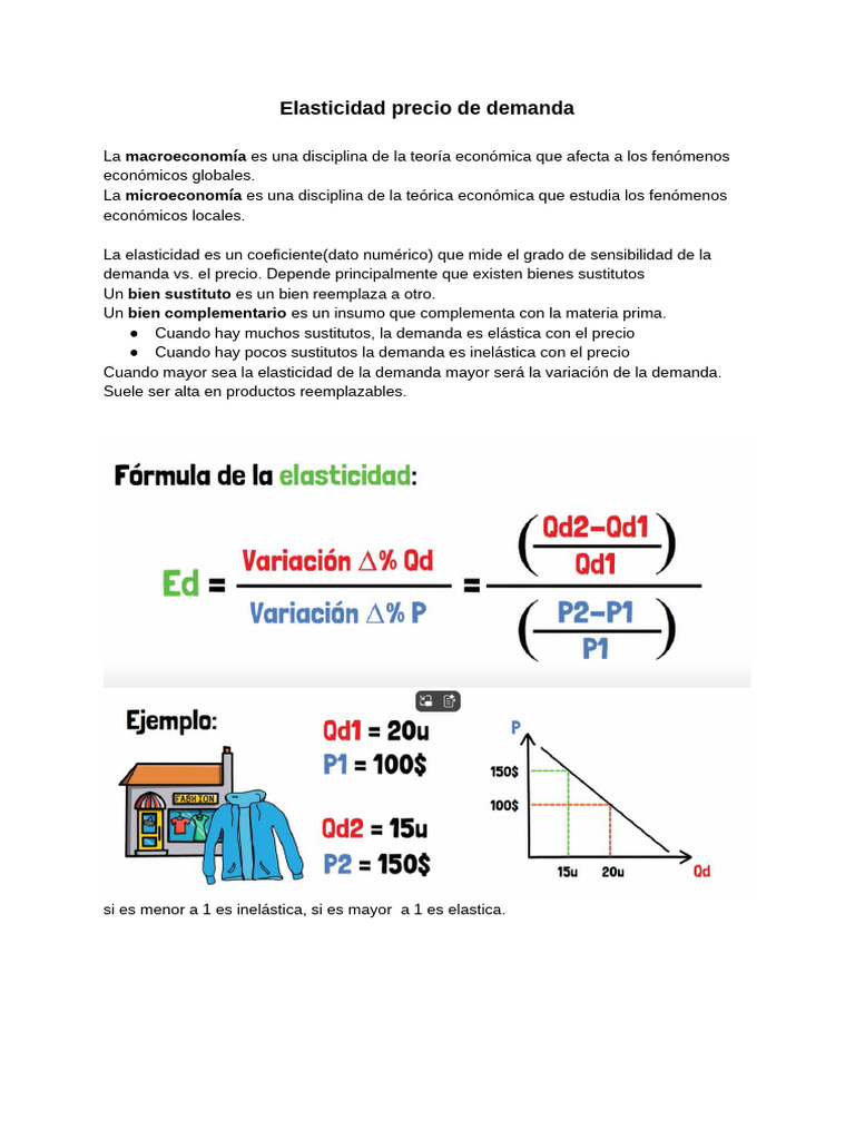 Elasticidad Precio de Demanda | PDF