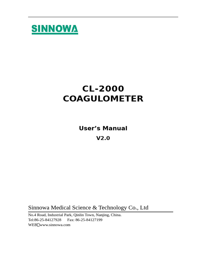 CL-2000 Manual V2.0 | PDF | Parameter (Computer Programming) | Computer ...