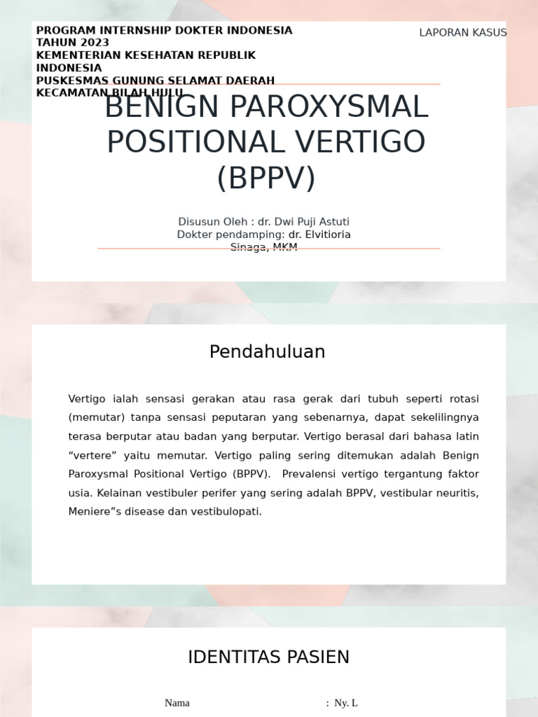 Laporan Kasus BPPV pada Pasien 32 Tahun | PDF