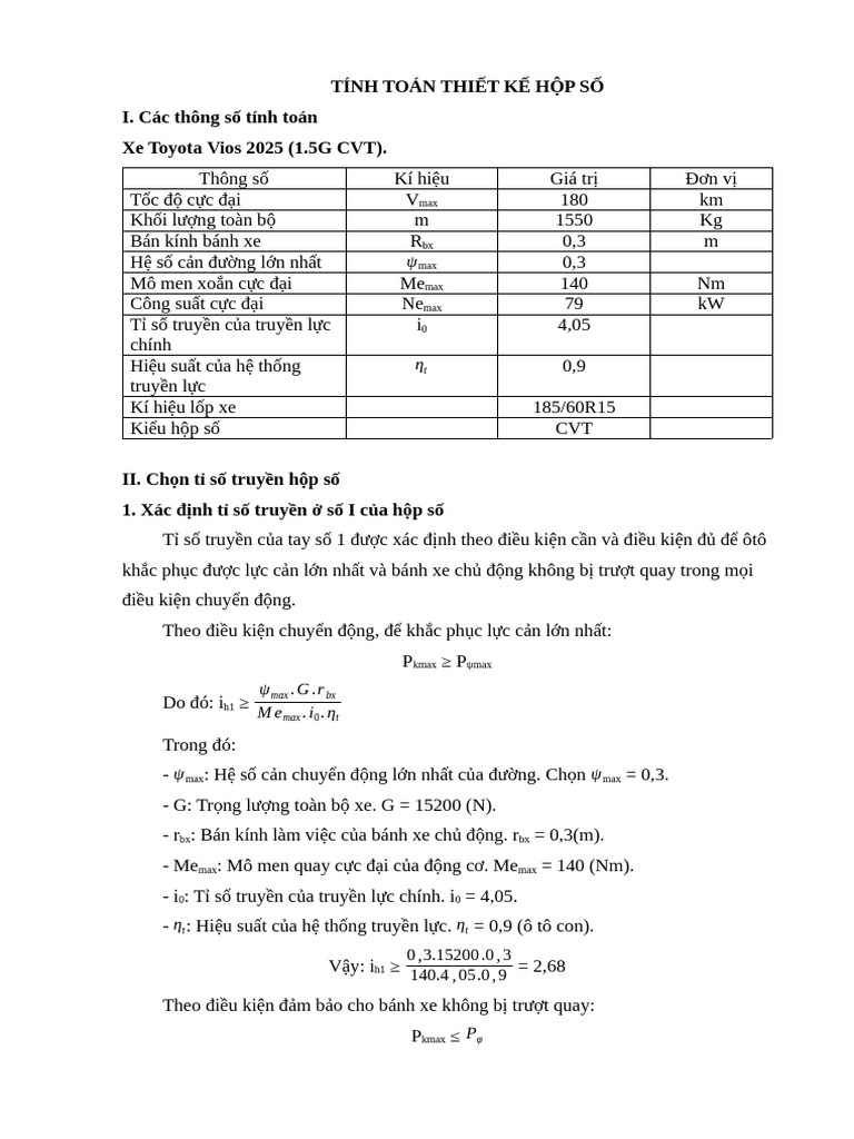 Tính Toán Thiết Kế Hộp Số | PDF