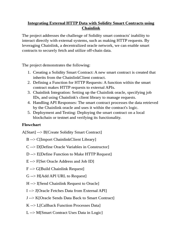 Integrating HTTP Data with Chainlink | PDF