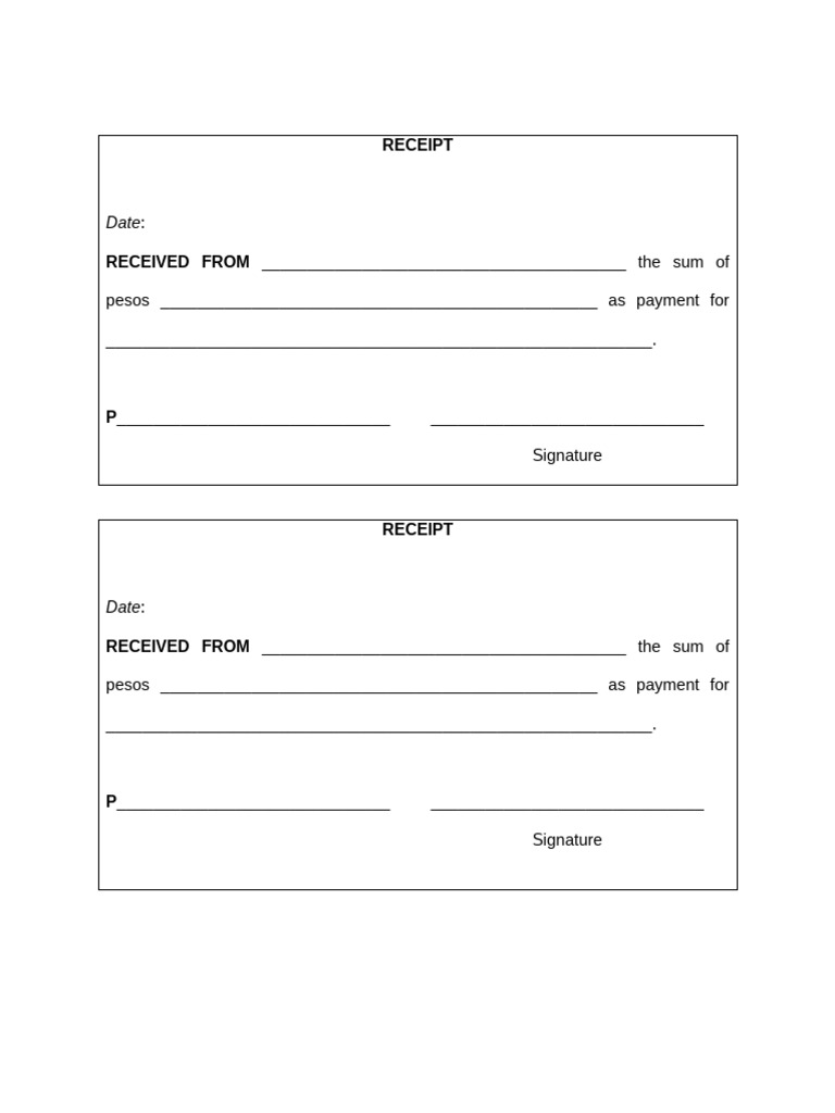 Receipt Format Template | PDF