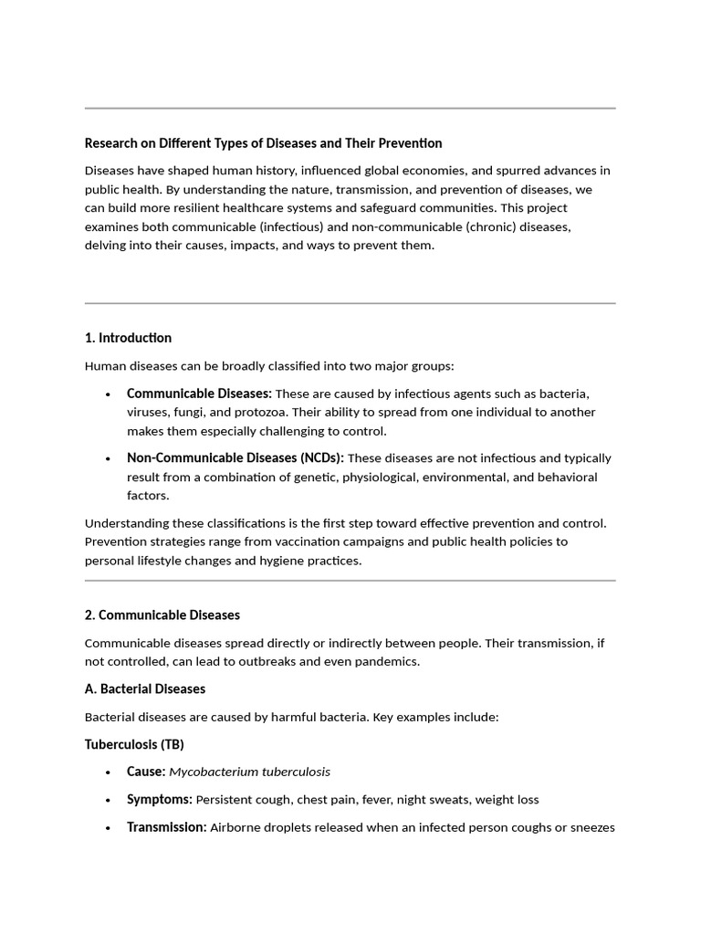 Disease Types and Prevention Strategies | PDF | Preventive Healthcare ...