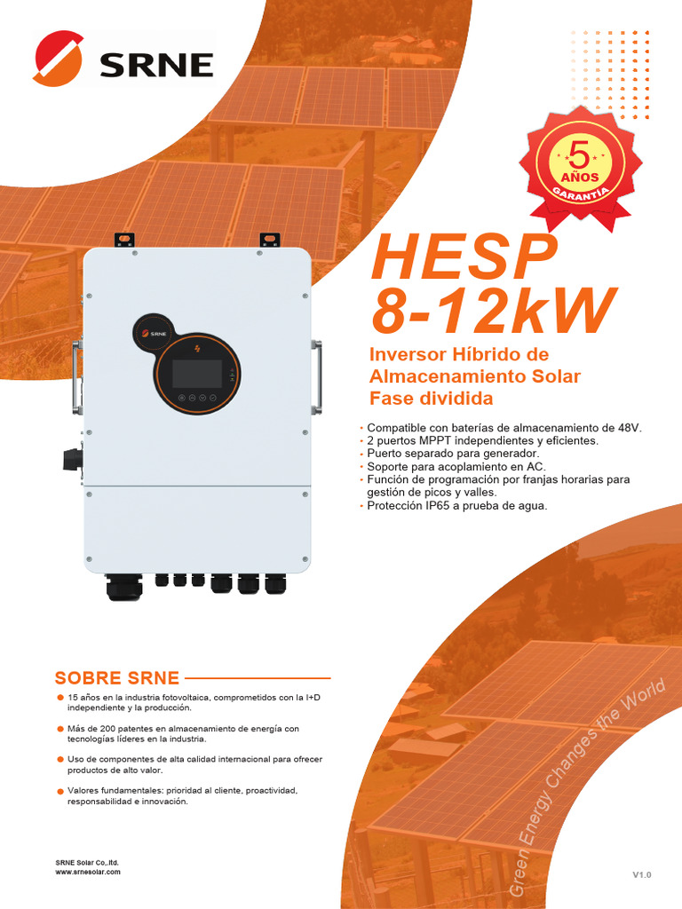 Inversor Híbrido SRNE 48V 8-12kW | PDF | Componentes eléctricos ...