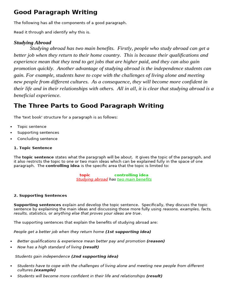 l7 Good Paragraph Writing | PDF | Paragraph