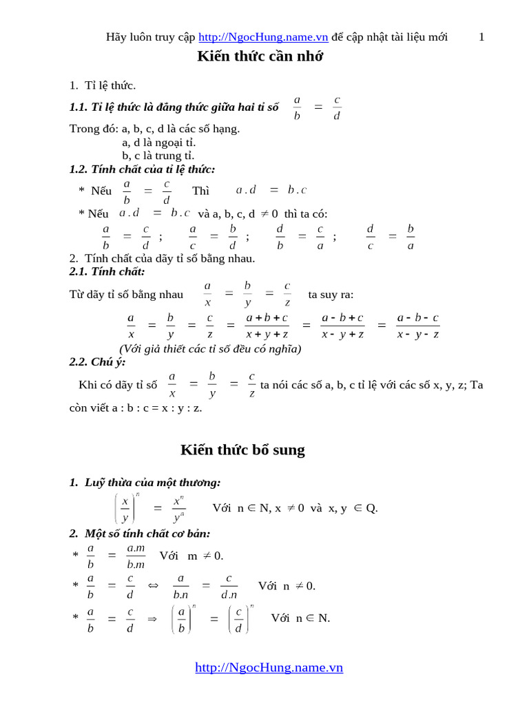Tong Hop Ve Ti Le Thuc | PDF