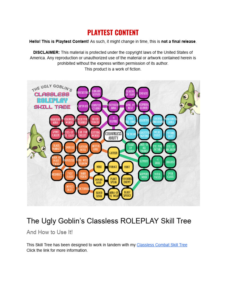 Classless Roleplay Skill Tree Guide | PDF