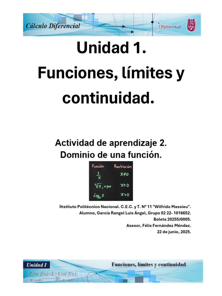 Dominio de Funciones Matemáticas | PDF