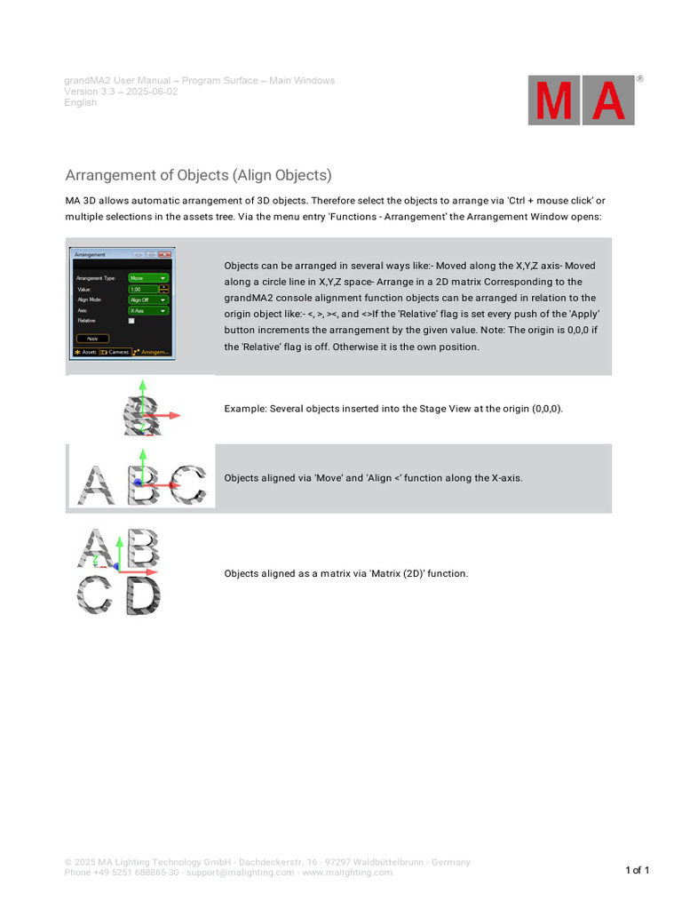 3D Object Arrangement in MA 3D | PDF