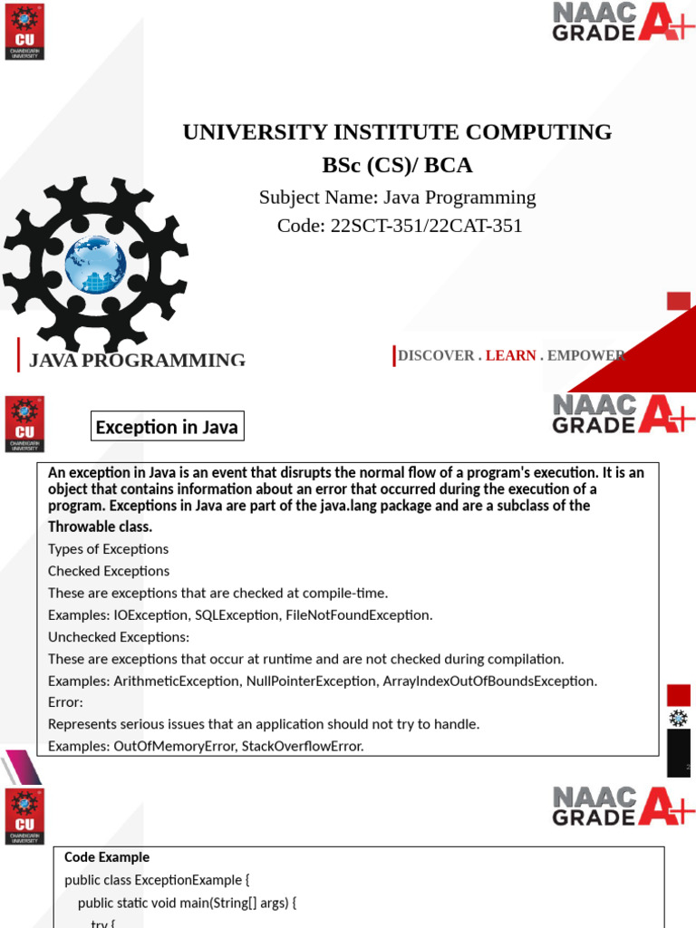 Java Exception Handling Explained | PDF | Java (Programming Language ...