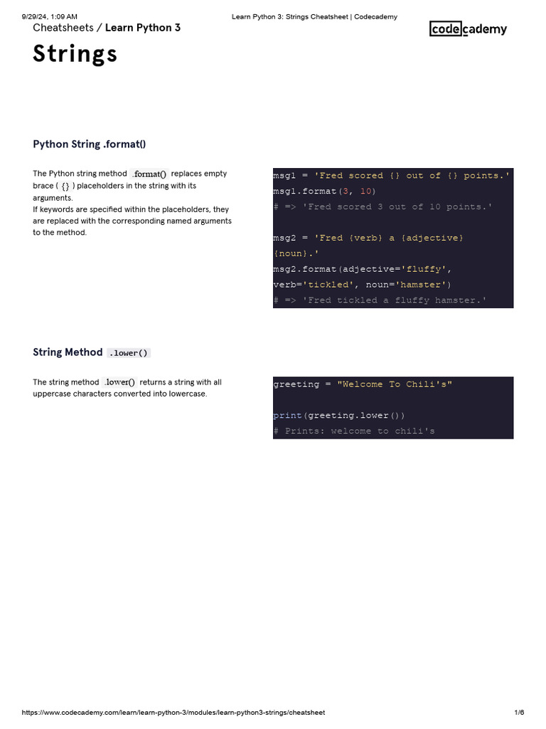 Python String Methods Overview | PDF | String (Computer Science ...