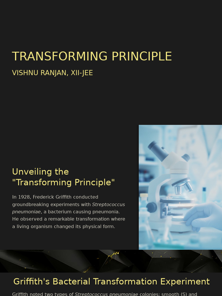 Griffith's 1928 Bacterial Transformation | PDF