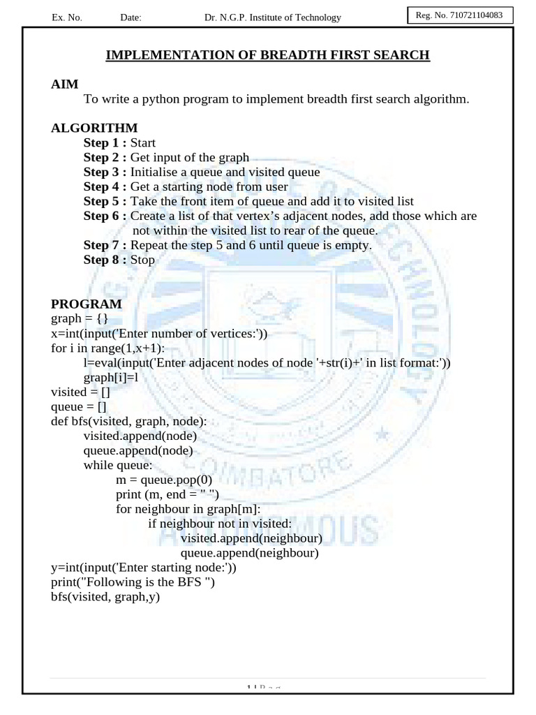 Python Search Algorithms Implementation | PDF | Vertex (Graph Theory ...