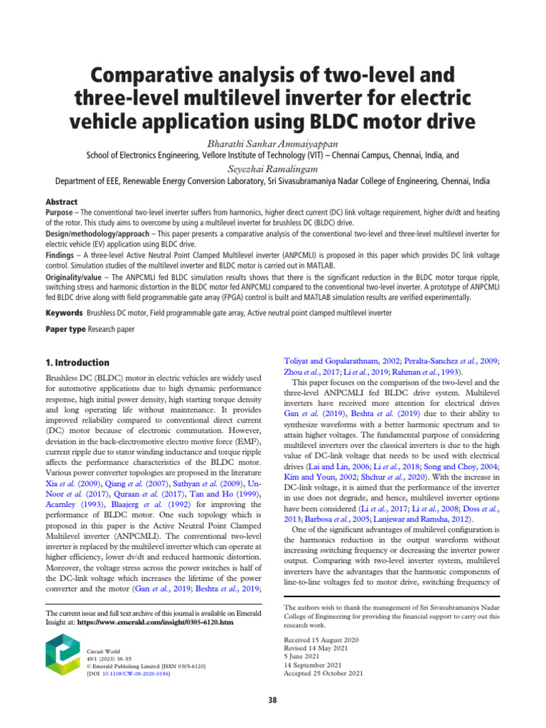 2L vs. 3L Inverters For EVs With BLDC Drives (2021) | PDF | Power ...