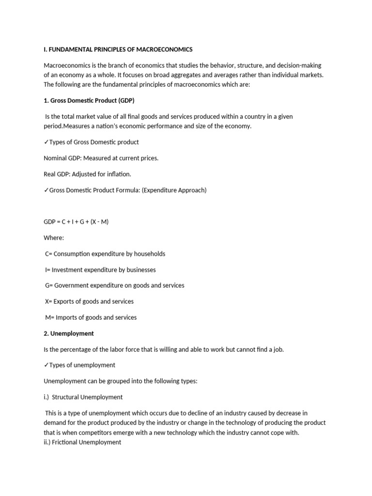 Key Principles of Macroeconomics Explained | PDF | Measures Of National ...