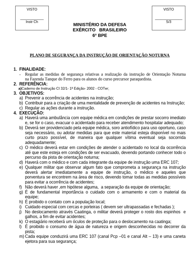 Segurança na Instrução Noturna | PDF