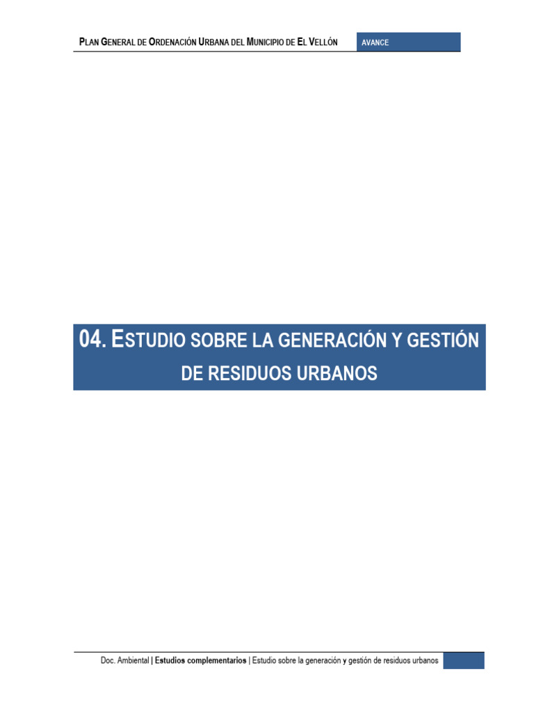 Estudio Sobre La Generacion y Gestion de Residuos Urbanos | PDF ...