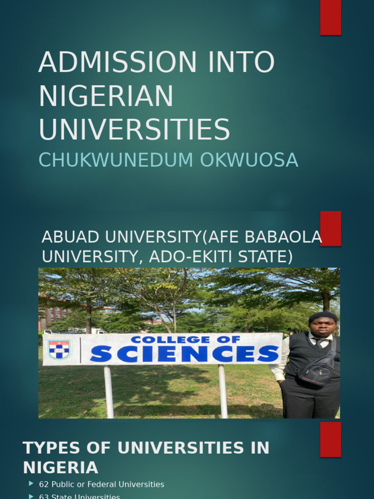 Chukwunedum Presentation | PDF | University And College Admission