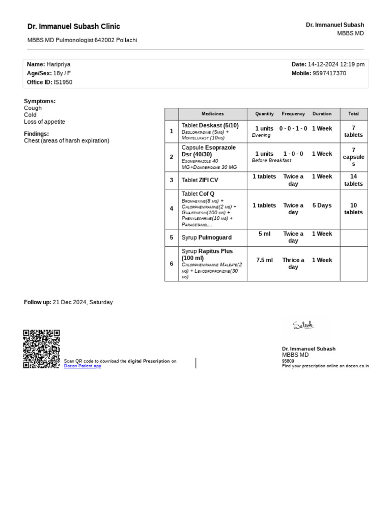 Prescription 1750335382980 | PDF | Drugs | Pharmacology