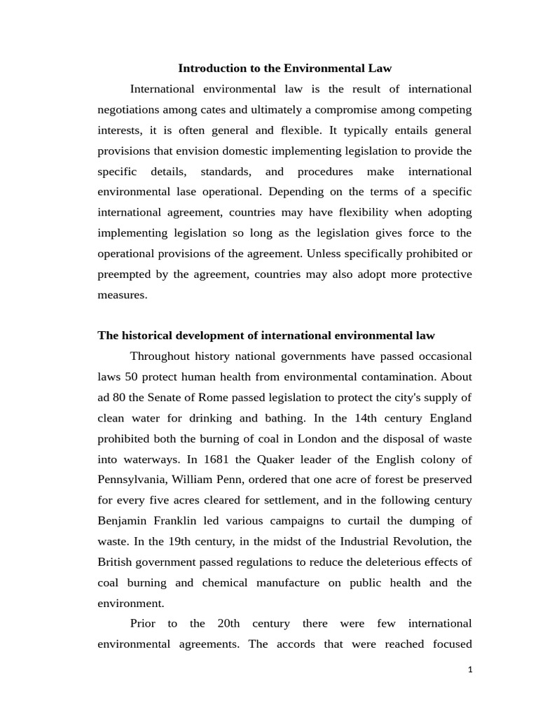 Environmental Law | PDF | Sustainability | Environmental Law