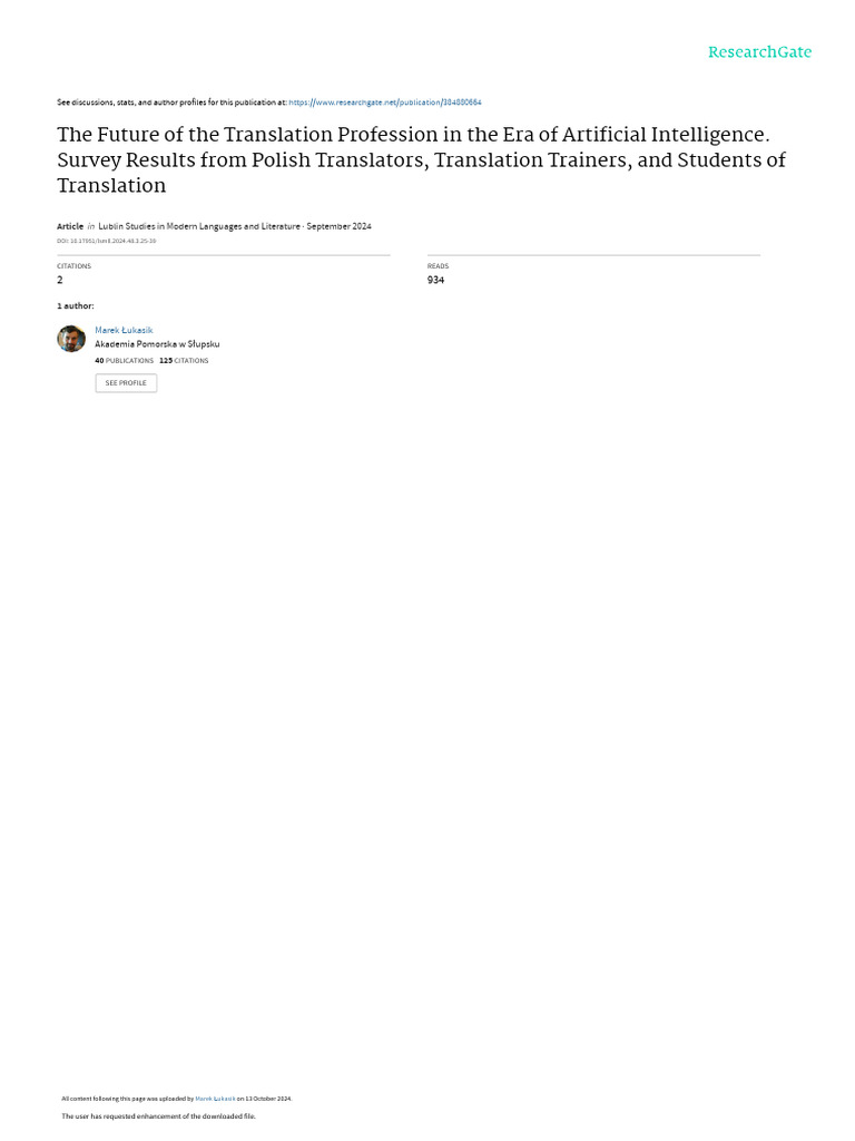 Future of Translation in AI Era | PDF | Artificial Intelligence ...