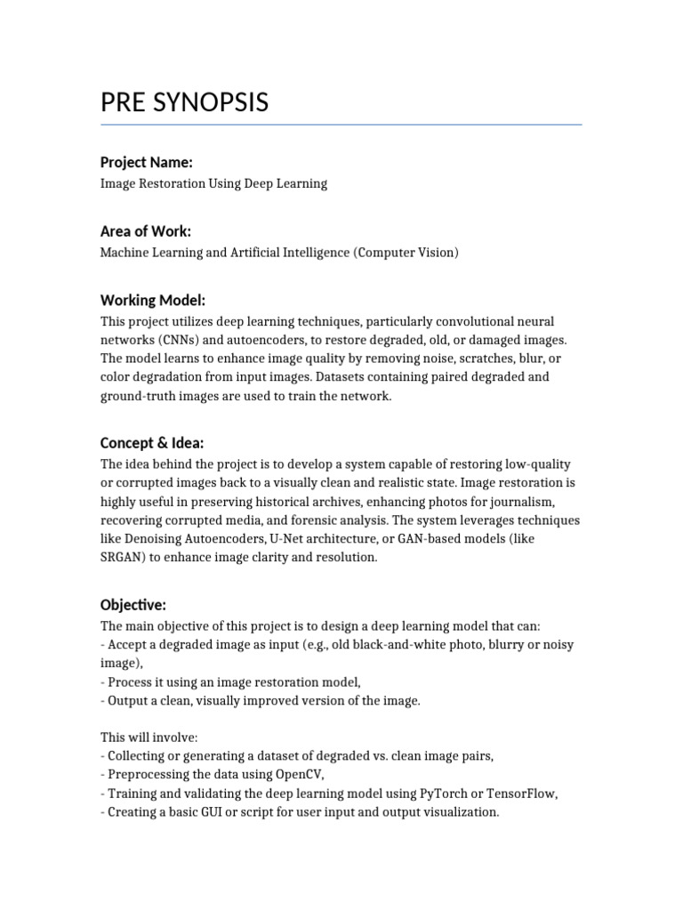 Pre Synopsis | PDF