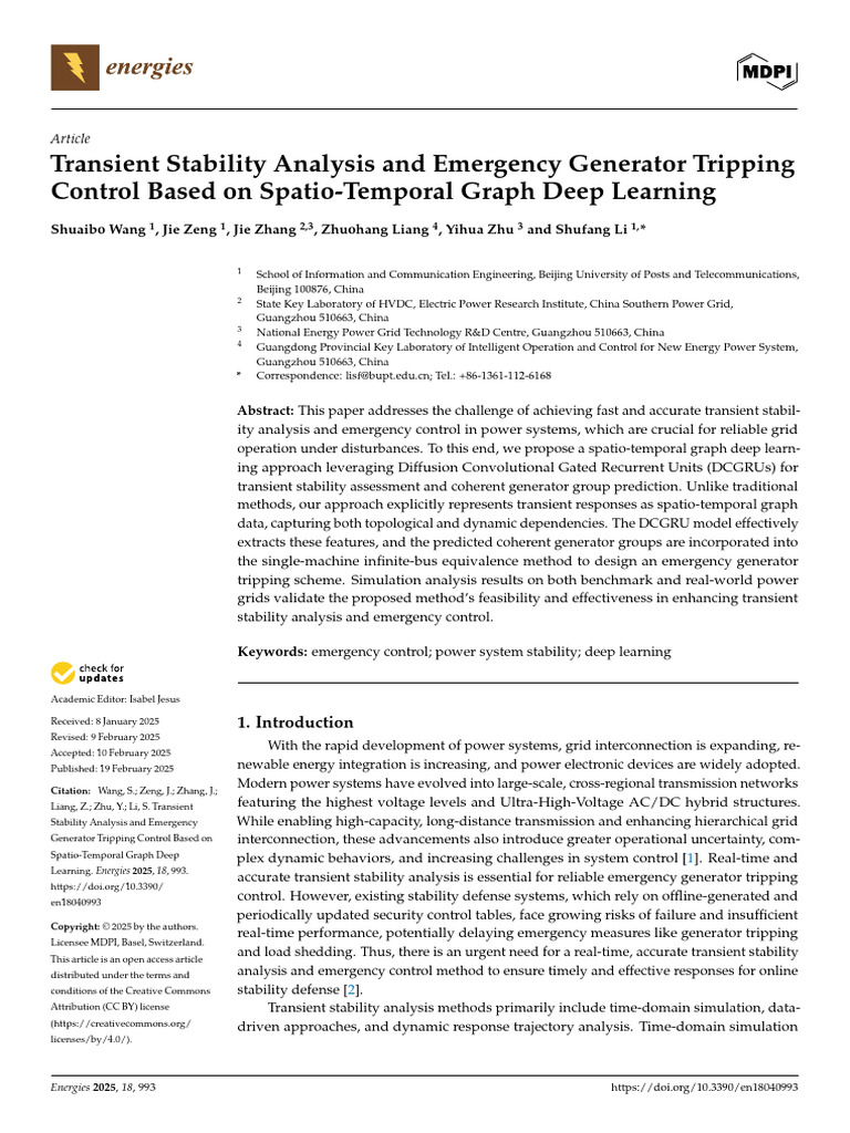 Spatio-Temporal Graph Deep Learning for Power Stability | PDF | Deep ...