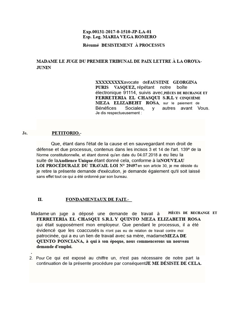 Désistement de Demande d'Exécution | PDF | Justice | Crime et violence