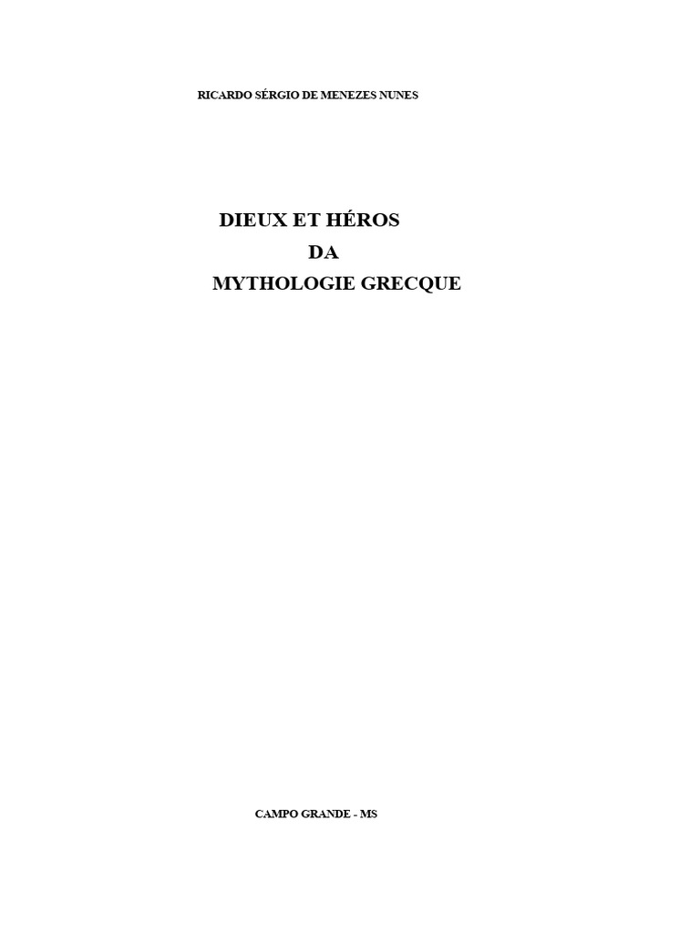 Dieux et Héros de la Mythologie Grecque | PDF | Zeus | Héra