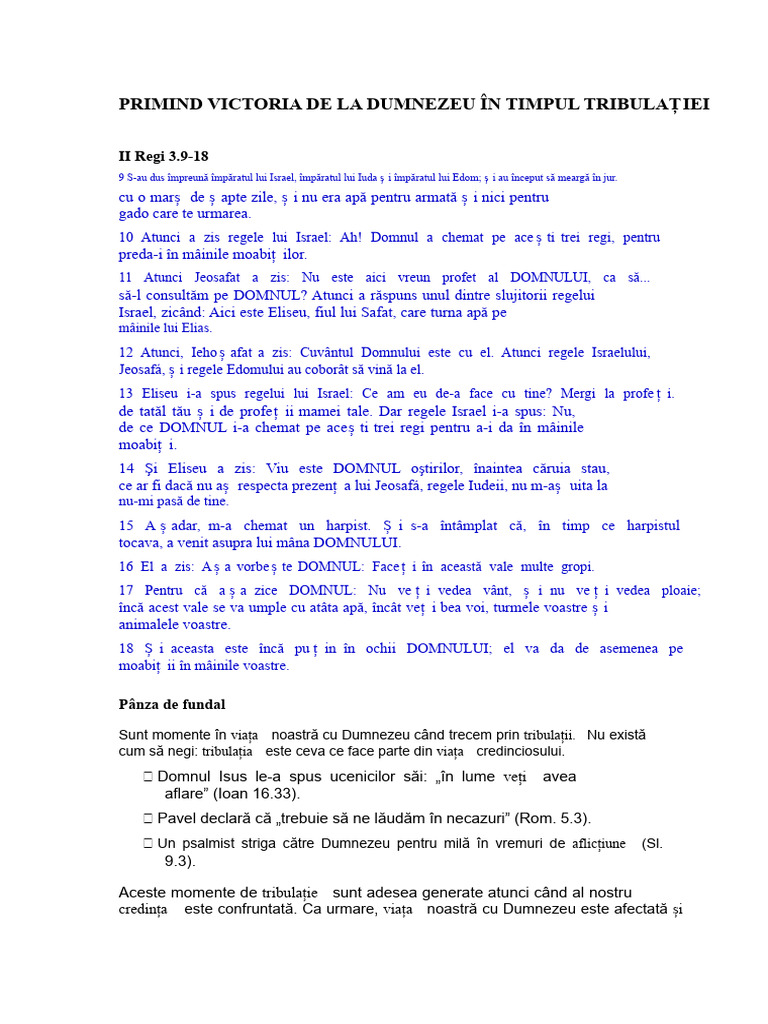 Primind Victoria Lui Dumnezeu În Mijlocul Tribulației | PDF