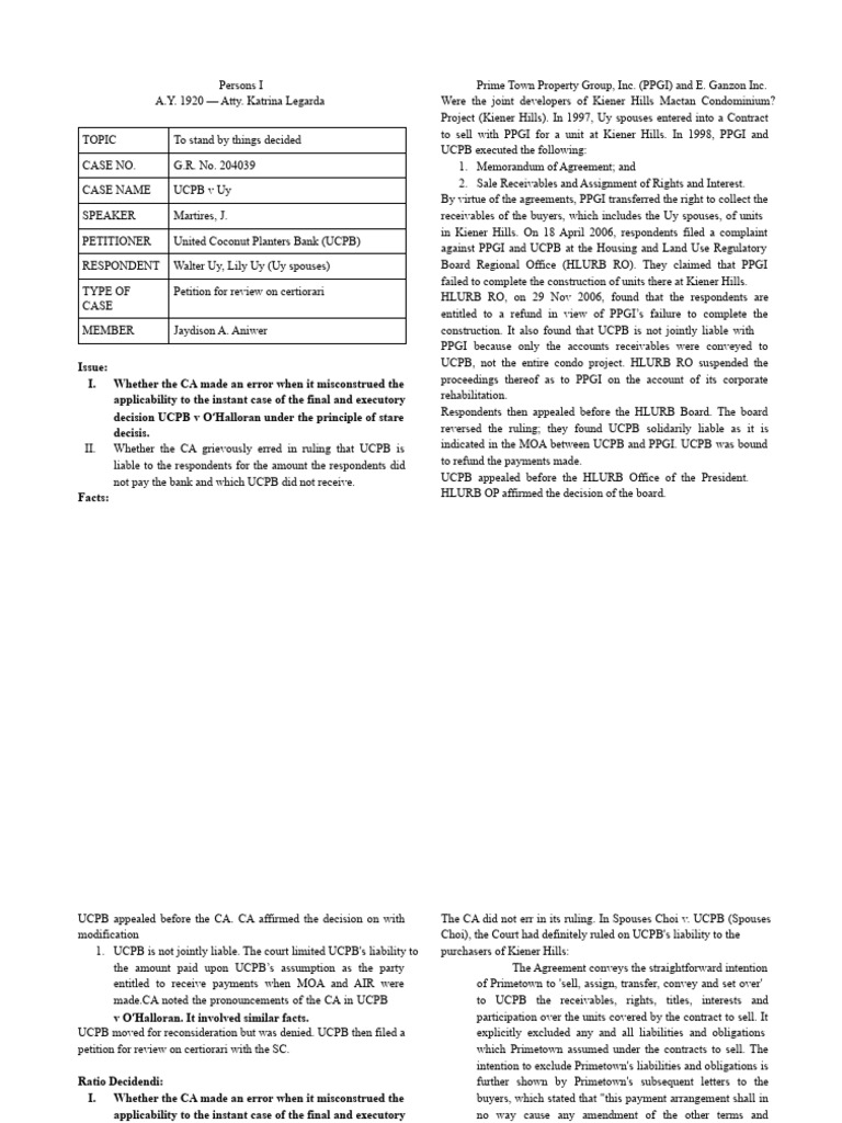 24 UCPB Vs Uy | PDF | Precedent | Common Law