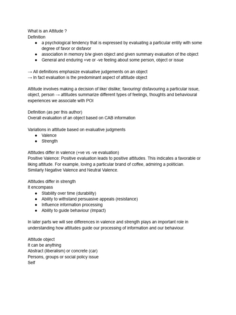 Understanding Attitudes and Their Impact | PDF | Attitude (Psychology ...