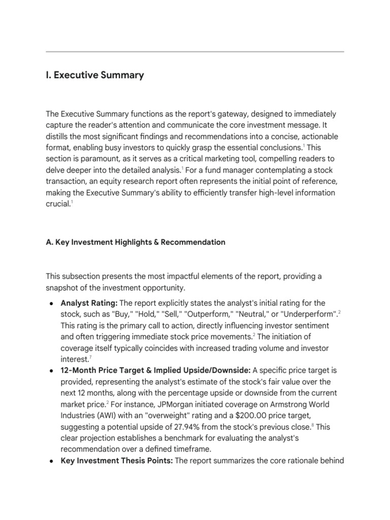 Coverage Report Outline Deep Dive | PDF | Valuation (Finance ...