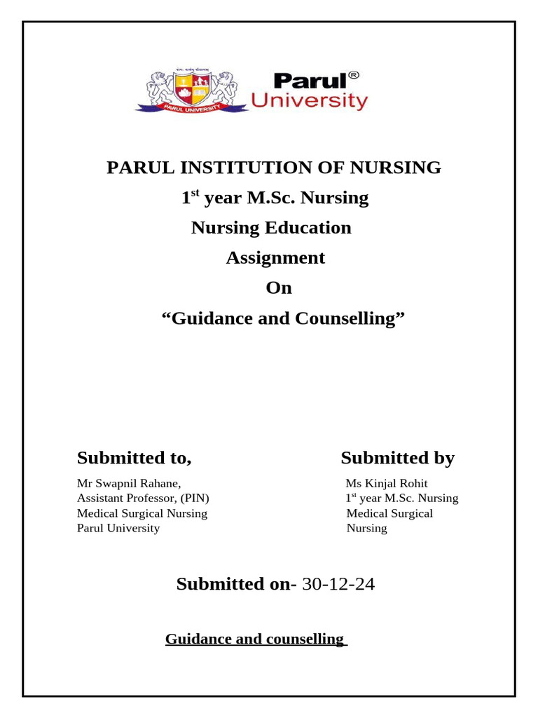 Guidance and Counselling Overview | PDF | Psychotherapy | Psychology