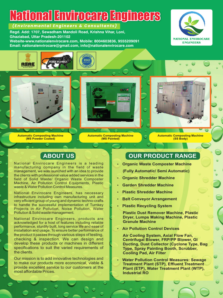 Automatic Fully Mechanised Organic Waste Machine For Compost | PDF ...