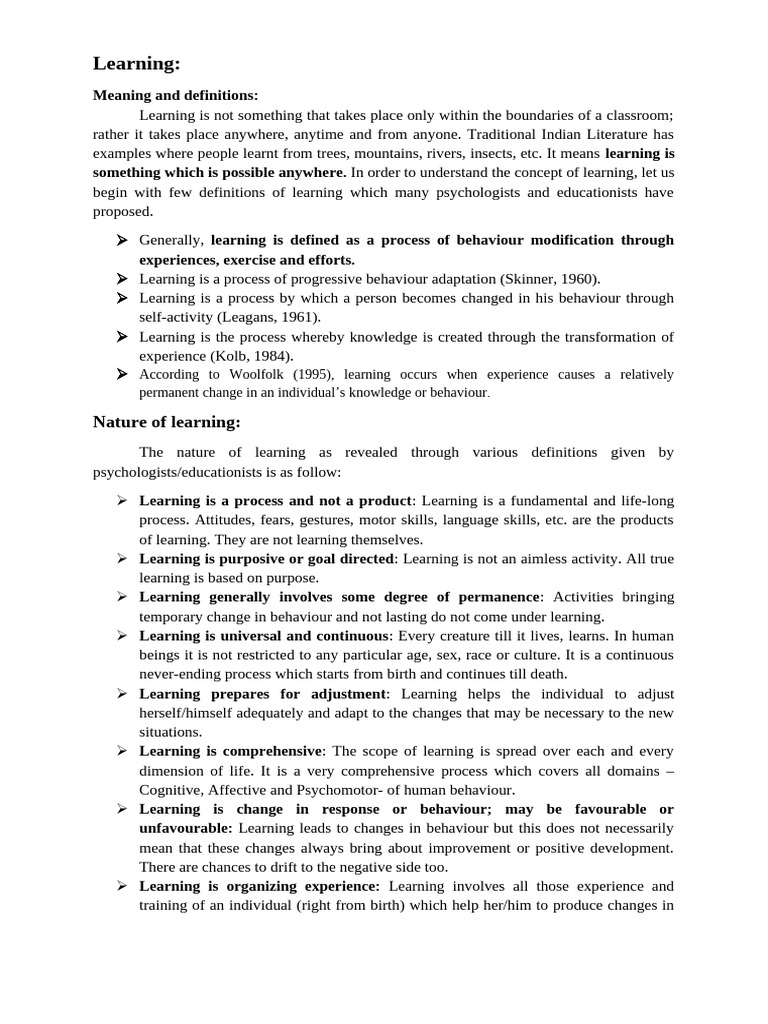 Understanding Learning Theories and Processes | PDF | Intelligence ...