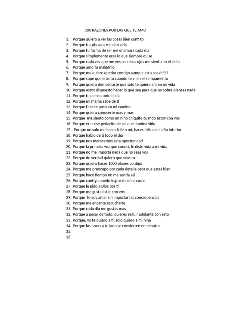 100 Razones para Amarte Profundamente | PDF
