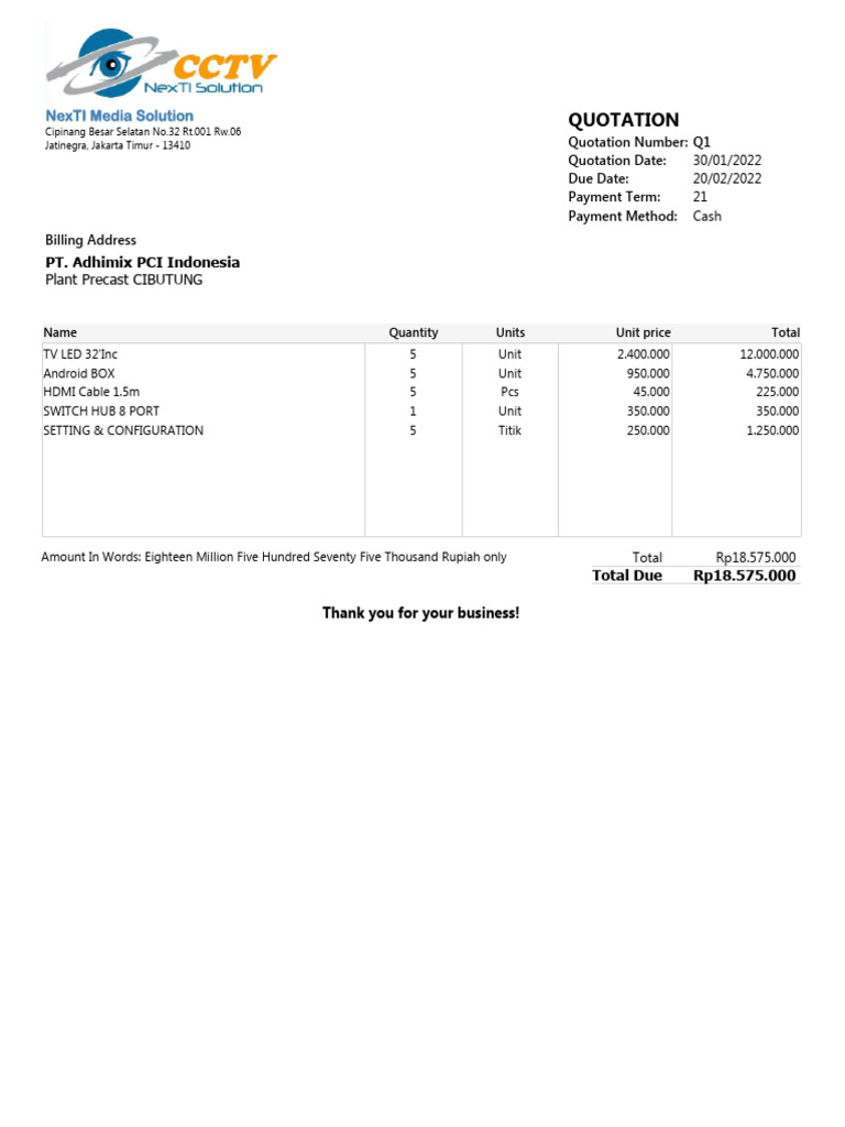 Quotation for Media Equipment Purchase | PDF