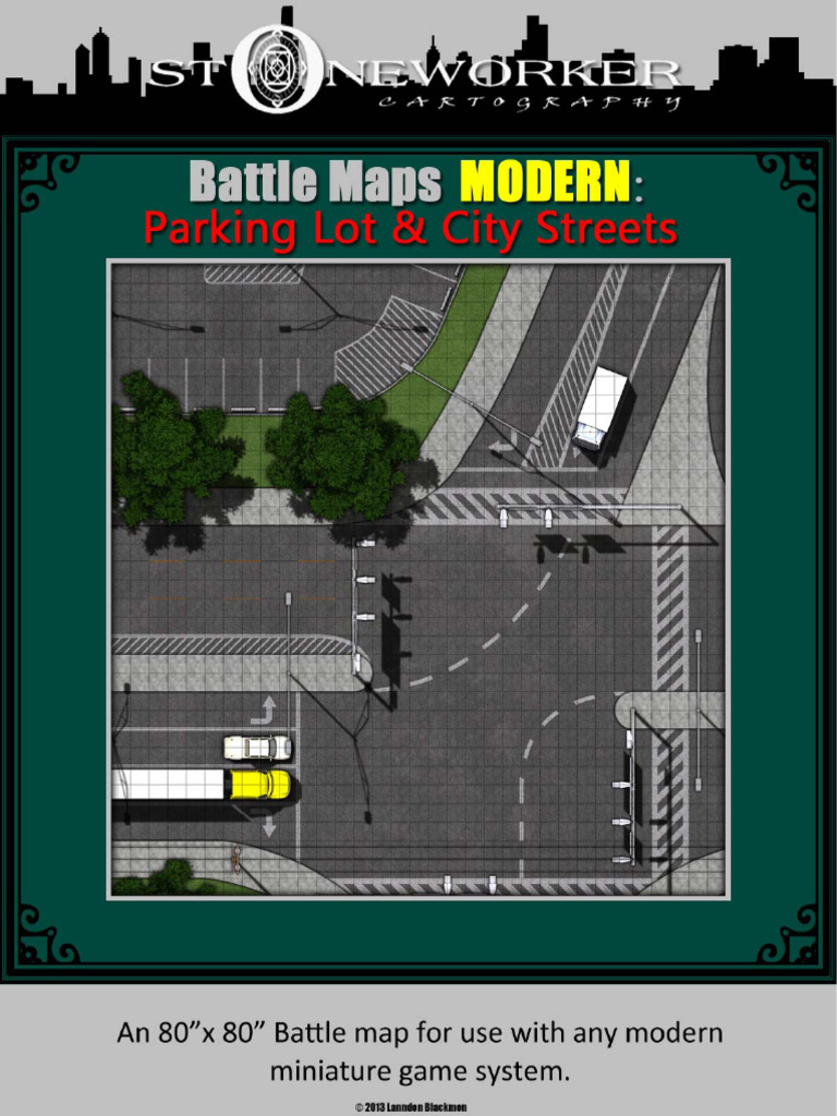 Parking Lot Battlemap Overview | PDF | Map