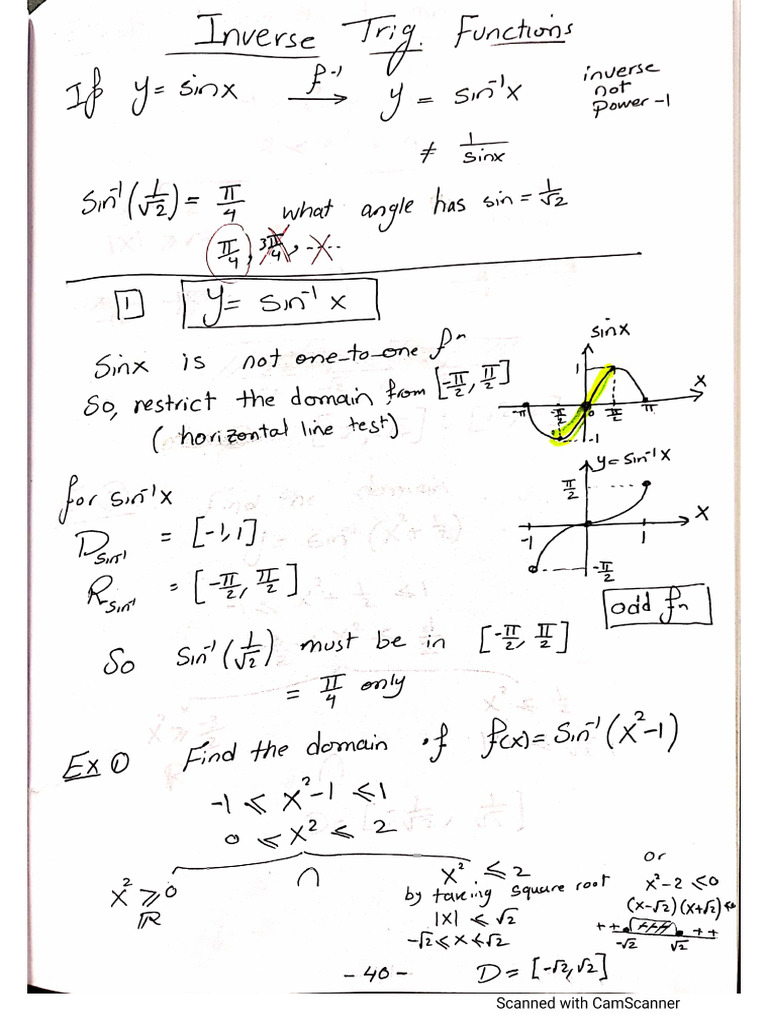 Lecture 5 - Inverse Trigonometric Functions | PDF