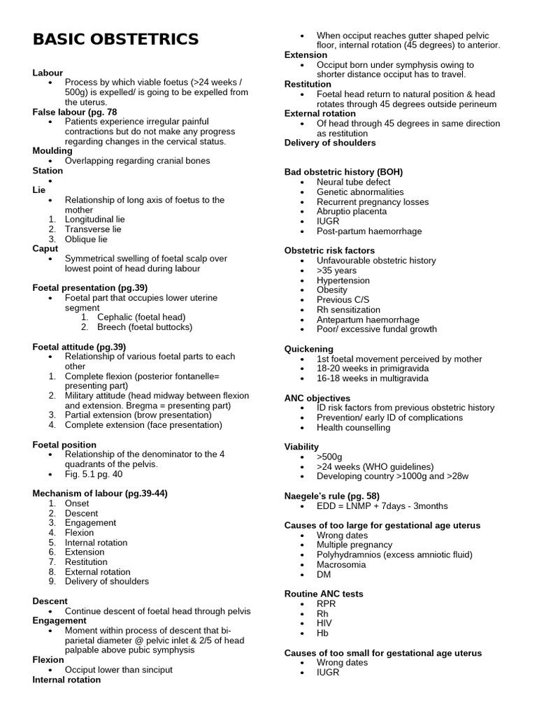 Obstetrics Johan | PDF | Childbirth | Uterus