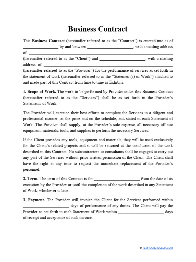 Main Business Contract Template | PDF | Legal Liability | Indemnity