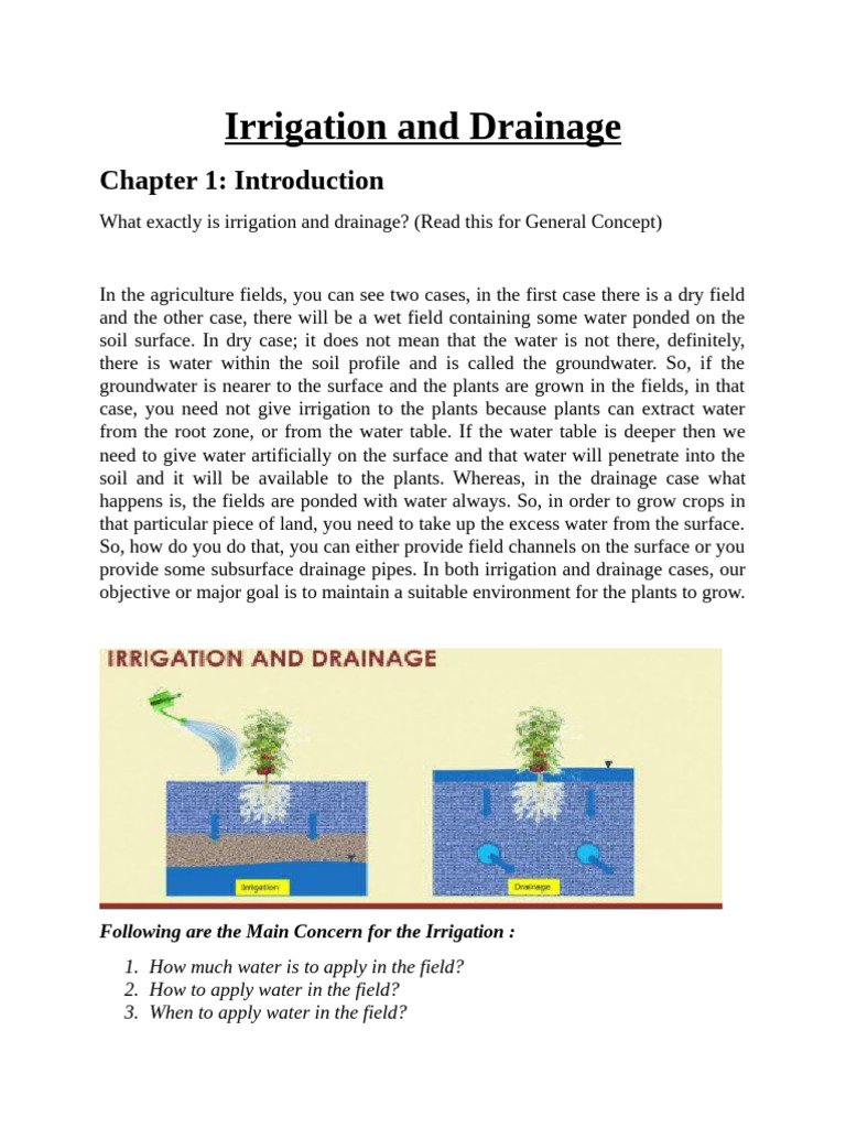 Understanding Irrigation and Drainage | PDF | Irrigation | Agriculture
