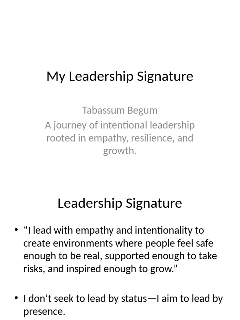Leadership Signature Unique Presentation | PDF