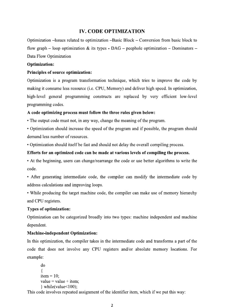 Code Optimization 1 | PDF