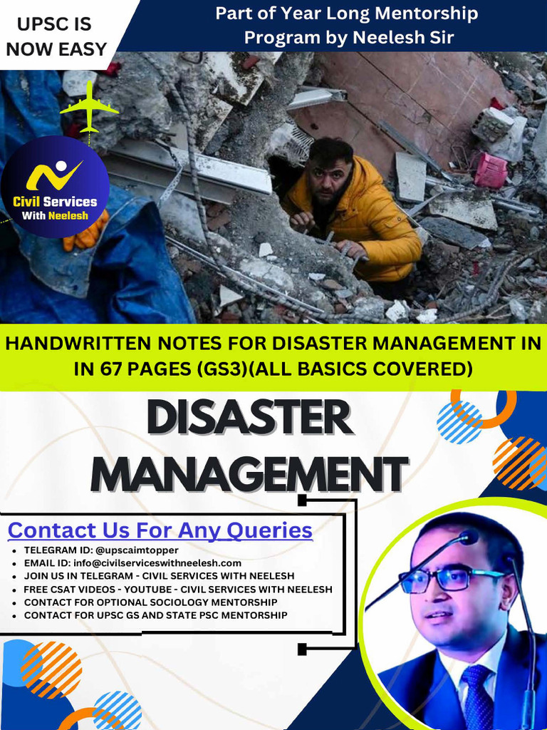 Handwritten Disaster Management Notes | PDF | Geography | Natural Disasters